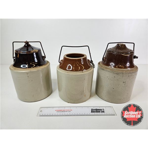 Pickle Crock Trio (Tallest Measures : 10-3/4"H)