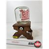 Image 1 : The Great American Nut Machine : Wood & Glass Dispenser (Measures :11-1/2"H)