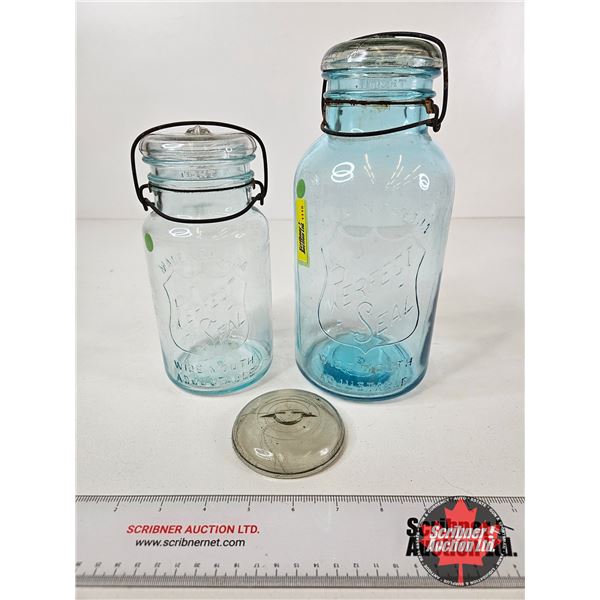 Canning Jars (2) : Perfect Seal (Tallest Measures : 10"H)