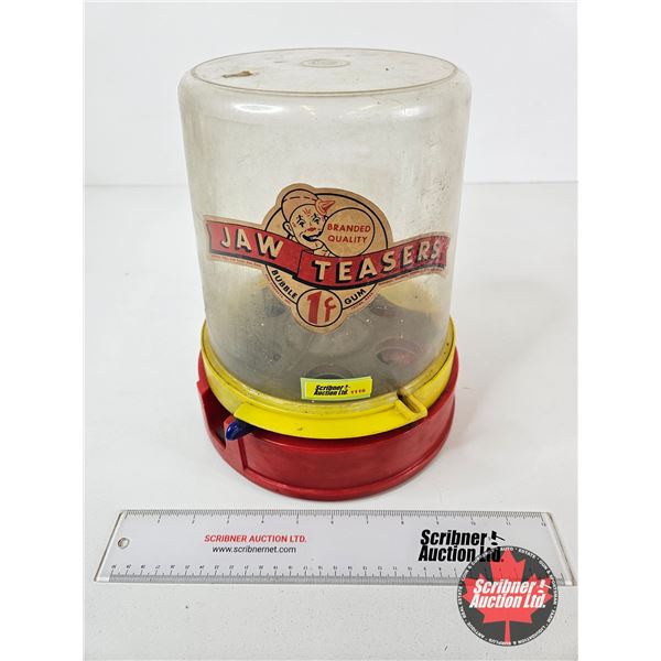 Vintage Jaw Teasers Bubble Gum Dispenser (Measures : 11"H)