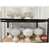 Image 1 : Flush Mount Ceiling Light Fixtures (11) : w/ White Milk Glass Shades (From The Wainwright Hotel) (Ea