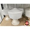 Image 3 : Flush Mount Ceiling Light Fixtures (11) : w/ White Milk Glass Shades (From The Wainwright Hotel) (Ea
