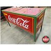 Image 5 : Coca-Cola Ice Chest Cooler on Legs  (NOTE : Painted & Decals) (Measures : 34"H x 60"W x 22"D)
