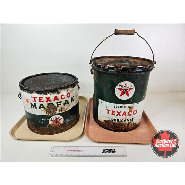 TEXACO Pails (2)  (Tallest Measures : 13"H x 12"Dia)