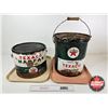 Image 1 : TEXACO Pails (2)  (Tallest Measures : 13"H x 12"Dia)