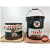 Image 2 : TEXACO Pails (2)  (Tallest Measures : 13"H x 12"Dia)