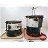 Image 3 : TEXACO Pails (2)  (Tallest Measures : 13"H x 12"Dia)