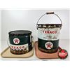 Image 4 : TEXACO Pails (2)  (Tallest Measures : 13"H x 12"Dia)
