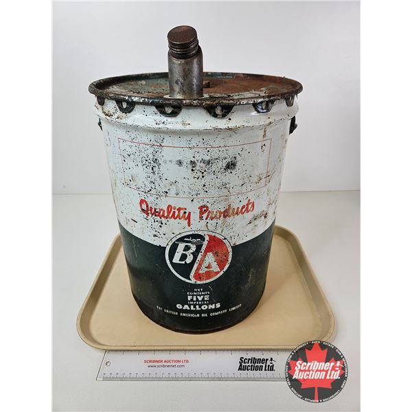 B/A 5 Gallon Pail w/ Lid & Spout (Measures : 15-1/2"H x 12"Dia)