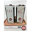 Image 2 : B/A Autolene Motor Oil Tins (2) (Both Measure : 13"H x 8-1/2"W x 5-1/2"D)