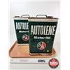 Image 3 : B/A Autolene Motor Oil Tins (2) (Both Measure : 13"H x 8-1/2"W x 5-1/2"D)
