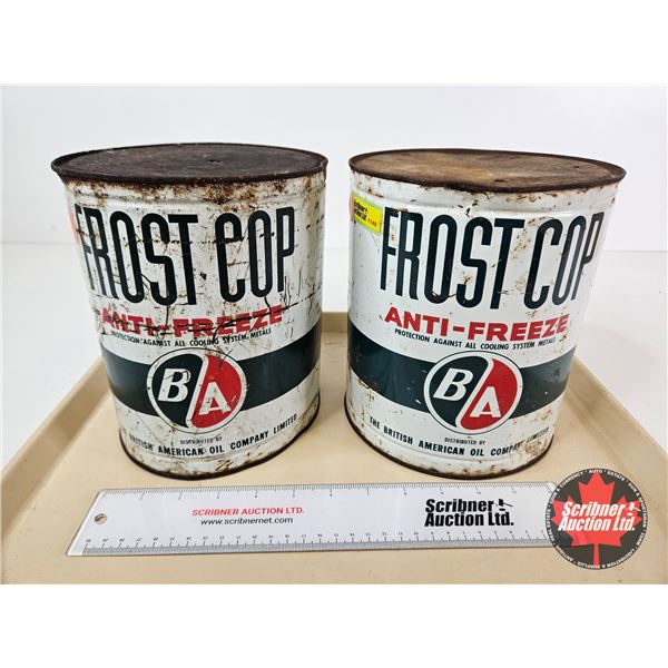 B/A Fros Cop Anti-Freeze Cans (2) (Both Measure : 8"H x 7"Dia)