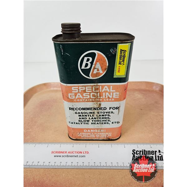B/A Special Gasoline Tin  (Measures : 8-1/4"H x 4-1/2"W x 2-1/4"D)