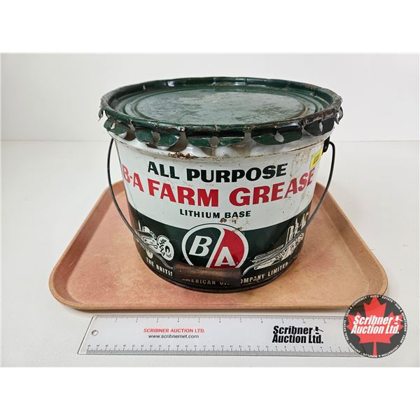 B/A All Purpose Farm Grease Pail w/ Lid (Measures : 9"H x 12"Dia)