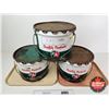 Image 1 : B/A Grease Pails (3) w/ Lids (All Measure : 9"H x 12"Dia)