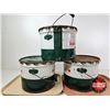 Image 3 : B/A Grease Pails (3) w/ Lids (All Measure : 9"H x 12"Dia)