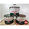 Image 4 : B/A Grease Pails (3) w/ Lids (All Measure : 9"H x 12"Dia)