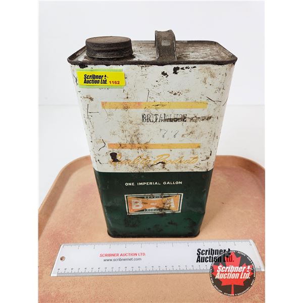B-A Oil Tin (Bow Tie) (Partial Full) (Measures : 11-1/2"H x 6-1/4"W x 4-1/4"D)