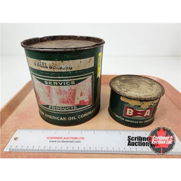 B-A Grease Tins (2) (Bow Tie) (Largest Measure : 6-1/4"H x 6-1/4"Dia)