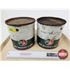 Image 1 : B/A Grease Cans (2) (Both Measure : 6-1/4"H x 6-1/4"Dia)
