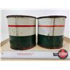 Image 4 : B/A Grease Cans (2) (Both Measure : 6-1/4"H x 6-1/4"Dia)