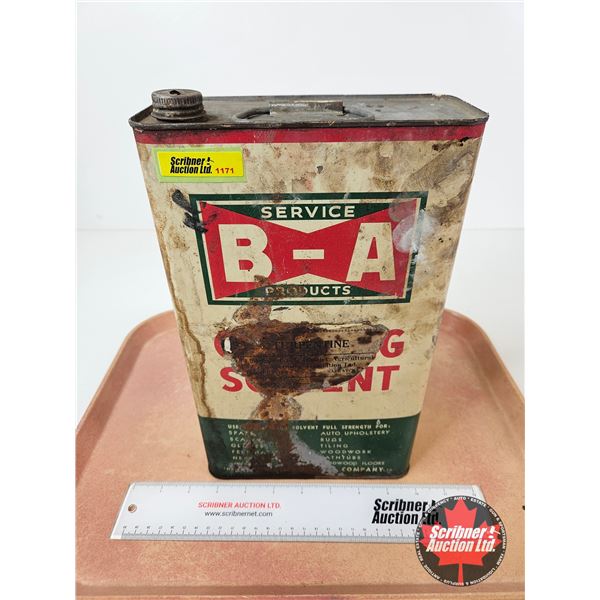 B-A Cleaning Solvent Tin (Bow Tie) (Measures : 12"H x 7-1/2"W x 3-1/2"D)