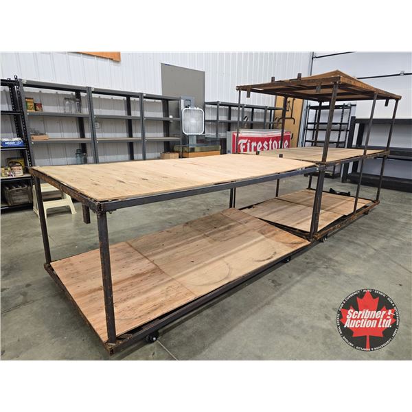 Metal Frame Rolling Platforms (2) (Made With 3/4" x 1-1/2" Tubing) (Double Decker Measures : 69-1/2"