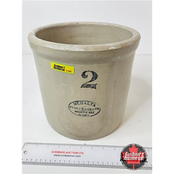 Medalta 2 Gallon Crock (Measures : 9"H x 9-1/2"Dia)