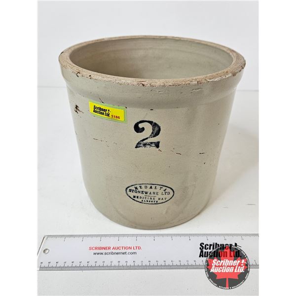 Medalta 2 Gallon Crock (Measures : 9"H x 9-1/2"Dia)