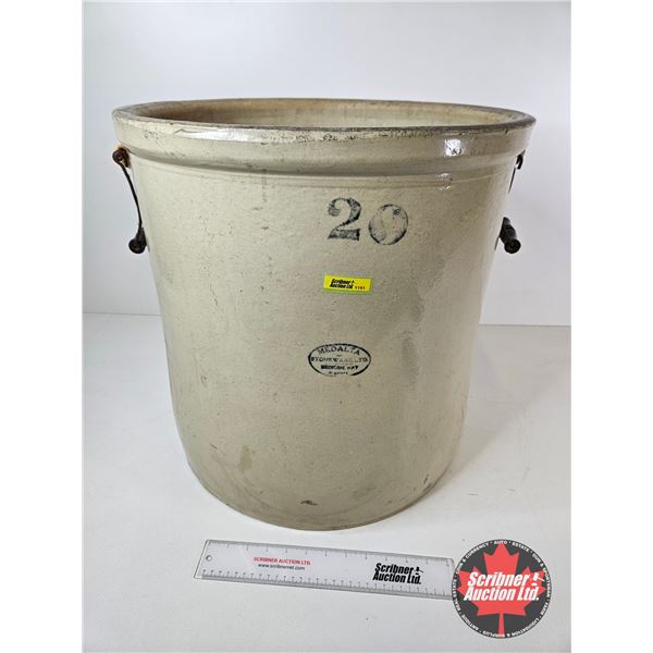 Medalta 20 Gallon Crock (Measures : 19-1/2"H x 19-1/2"Dia)