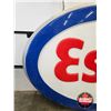 Image 3 : ESSO Service Station Double Sided Light Up Oval Sign w/ Frame & Hangers (Measurements Not Including 