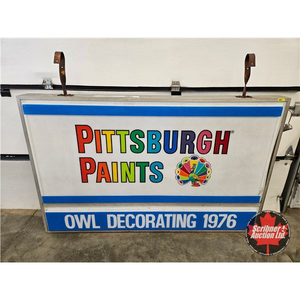 Pittsburgh Paints Double Sided Outdoor Light Up Sign w/ Frame & Hangers (Measurements Not Including 