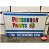 Image 2 : Pittsburgh Paints Double Sided Outdoor Light Up Sign w/ Frame & Hangers (Measurements Not Including 