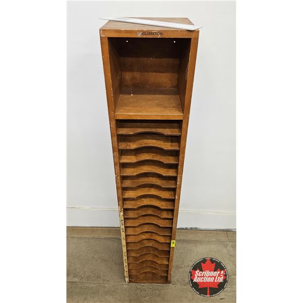 Vintage Wooden Sorting Cabinet/Document Organizer (Measures : 48"H x 9-1/2"W x 9"D)