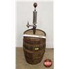 Image 1 : Wooden Oak Barrel w/ Pump  (Barrel Measures : 21-3/4"H)  (NOTE : Open Bottom on Barrel - Display Onl