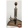 Image 3 : Wooden Oak Barrel w/ Pump  (Barrel Measures : 21-3/4"H)  (NOTE : Open Bottom on Barrel - Display Onl