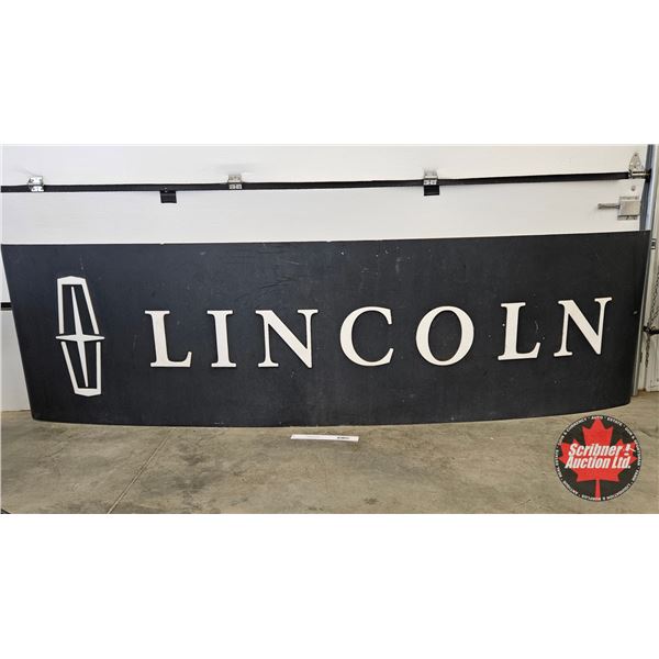 Large LINCOLN Dealership Curved Aluminum Sign (Measures : 36"H x 129"L x 12"D)