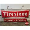 Image 1 : FIRESTONE Double Sided Light Up Outdoor Sign w/ Frame & Hangers (Measurements Not Including Hangers 