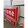 Image 8 : FIRESTONE Double Sided Light Up Outdoor Sign w/ Frame & Hangers (Measurements Not Including Hangers 