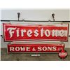 Image 9 : FIRESTONE Double Sided Light Up Outdoor Sign w/ Frame & Hangers (Measurements Not Including Hangers 