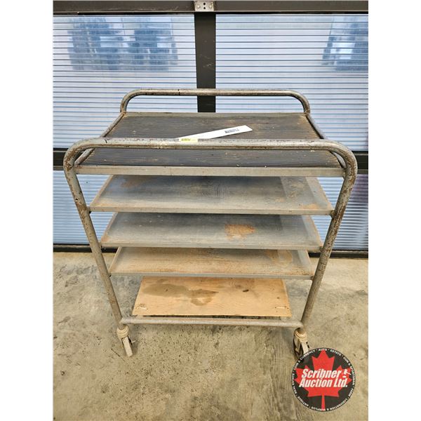 Metal Work Cart (On Castors) (Measures : 37-1/2"H x 30"W x 20"D)