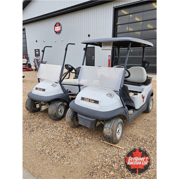 Golf Carts (2) : 2017 Club Car Precedent (Grey) VIN: SL1751-842070 & SL1741-749527 (Gas) (Not Runnin
