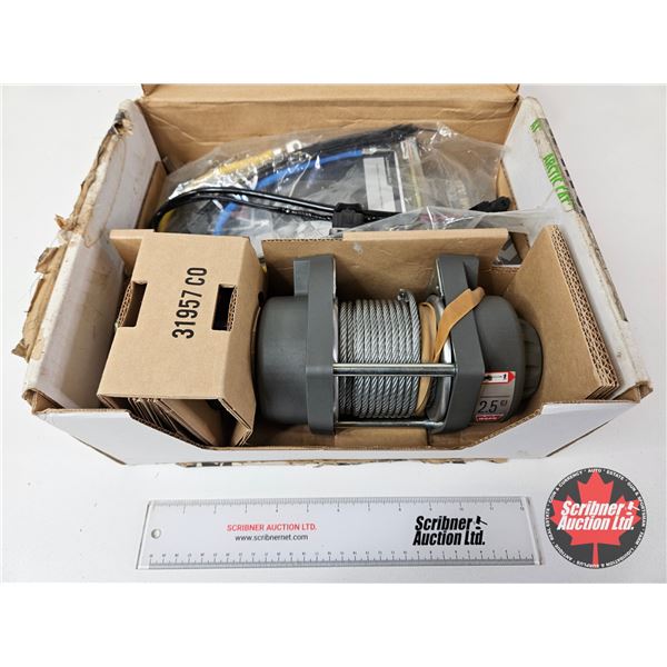 Warn 25,000lb ATV Winch Kit (NIB)  c/w Winch, Fairlead, Cables, Solenoid Switch, etc) (Box Measures 
