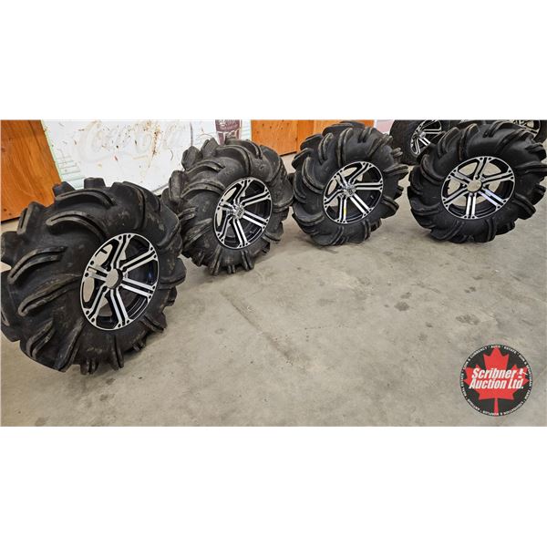 Highlifter ATV Tires & Aluminum Rims (4) : - AT 29.5x11-14 (Two Tires)  - AT 23.5x9.5-14 (Two Tires)