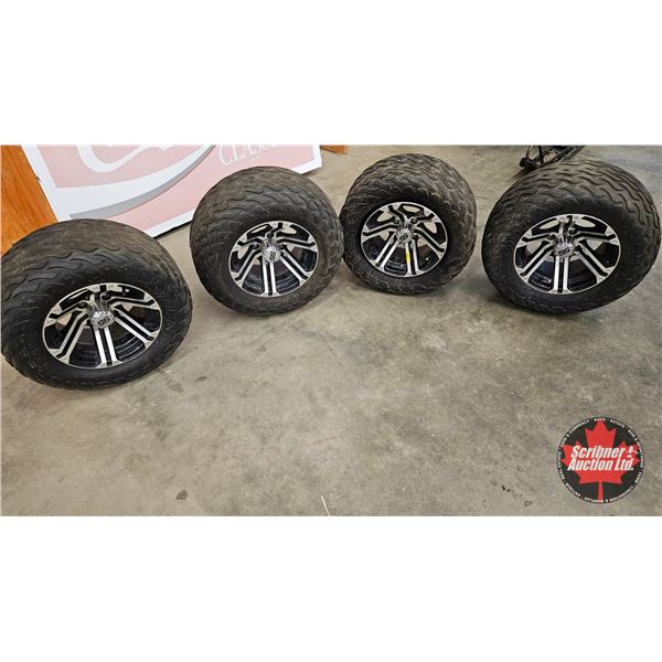 Arisun Golf Cart Tires & Aluminum Rims (4) : 23x10-12