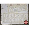 Image 4 : Single Sided Tin Sign : Coca-Cola "Take Home a Carton" (c.1948) (Measures : 53"H x 35"W)