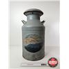 Image 2 : Painted Cream Can (Mountain & Bird Motif)  (Measures : 24"H)