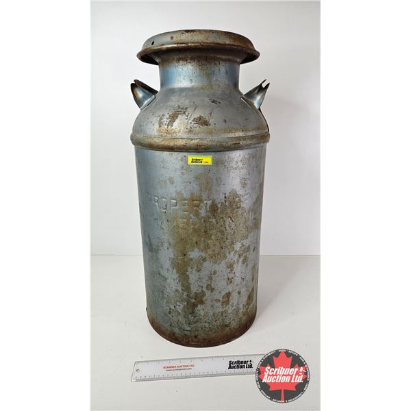 Rare British American Oil Co Milk Can Style Bulk Oil Can (Stamped) w/Original Tag (Manufactured to T