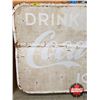 Image 2 : Single Sided Tin Sign : Coca-Cola "Drink Coca-Cola Ice Cold"  (Measures : 35-1/4"H x 59-1/4"W)