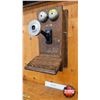 Image 2 : Northern Electric Wood Box Telephone (c.1915) (Note : Missing Pieces)  (Measures : 20-1/2"H x 12"W x